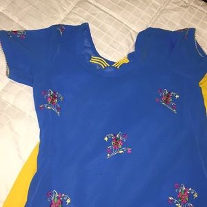 Blue and Yellow Punjabi Indian Salwar Kameez